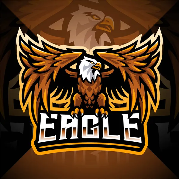 Eagle Esport Mascot Logo Design — Stock Vector