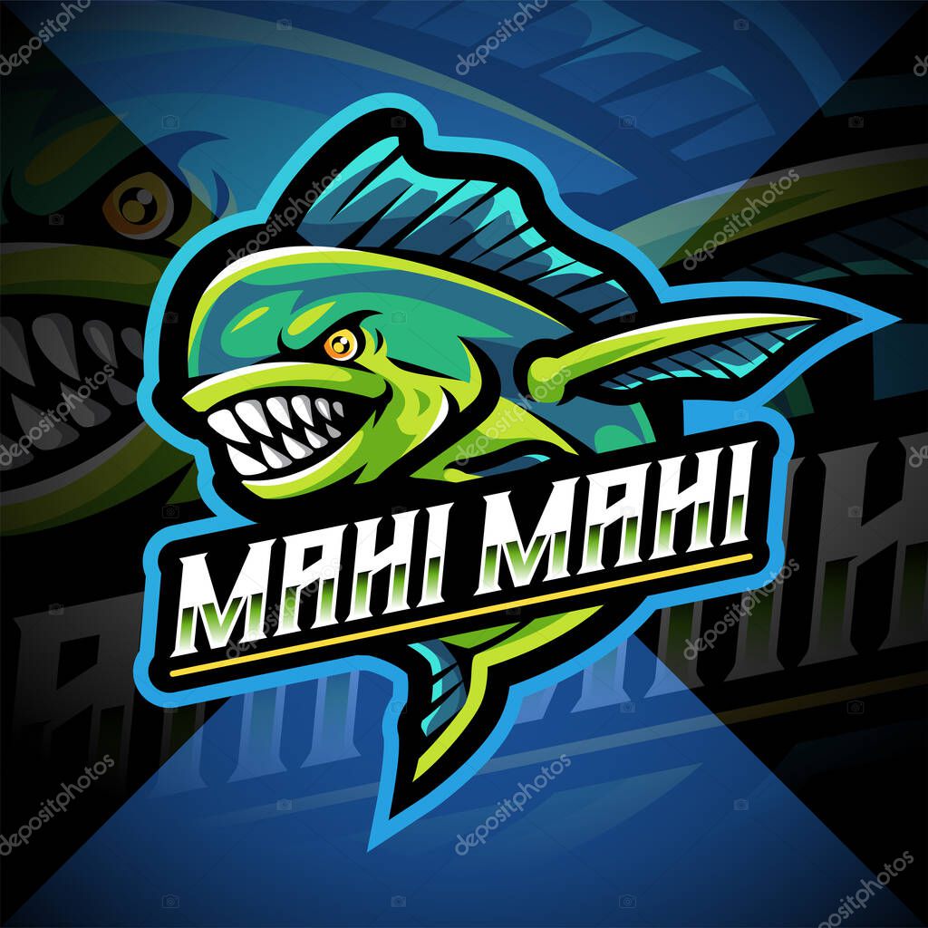 Mahi mahi fish esport mascot logo design