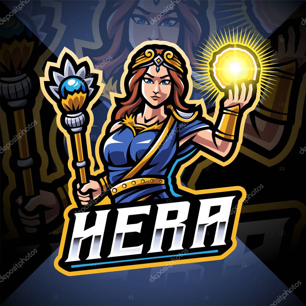 Hera esport mascot logo design