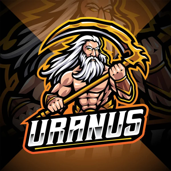 Conception Logo Mascotte Uranus God Esport — Image vectorielle