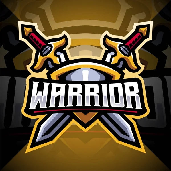 Mascotte Warriors Esport Logo Design — Image vectorielle