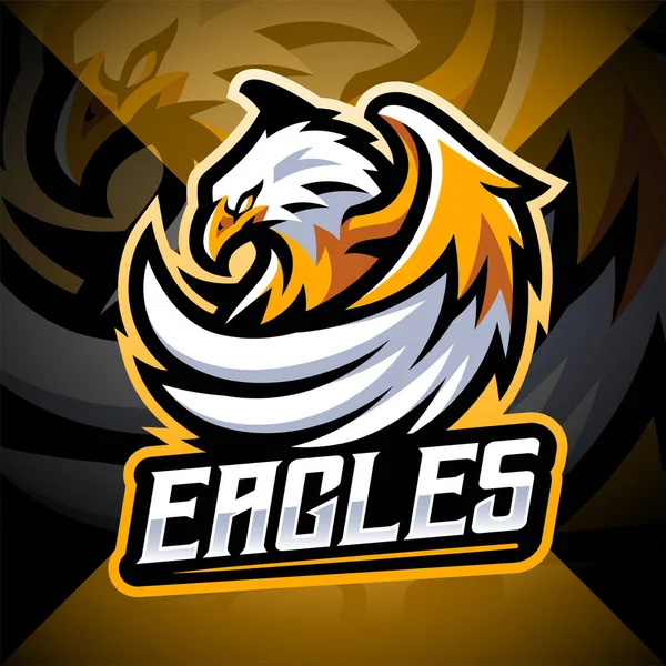 Eagles Esport Disegno Logo Della Mascotte — Vettoriale Stock