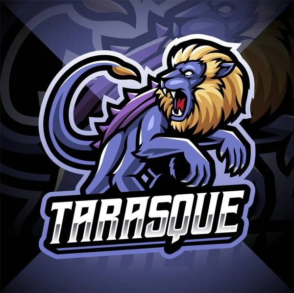 Tarasque Esport Mascote Logotipo Design — Vetor de Stock