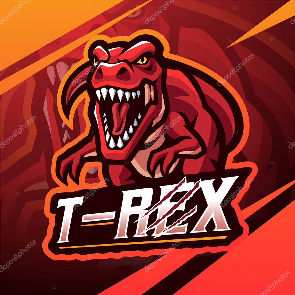 T-rex esport mascot logo design
