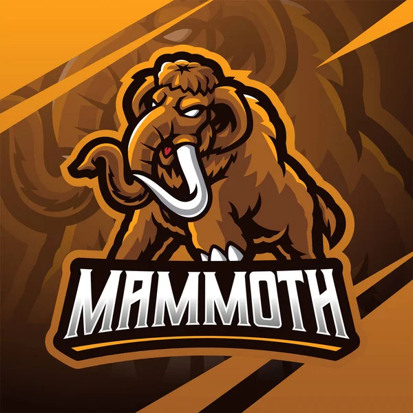 Diseño Del Logotipo Mascota Mammoth Esport — Vector de stock