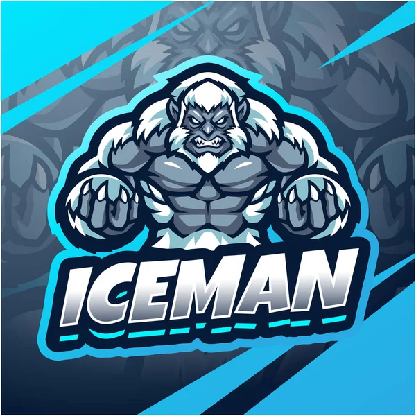 Projekt Logo Maskotki Esportu Iceman — Wektor stockowy
