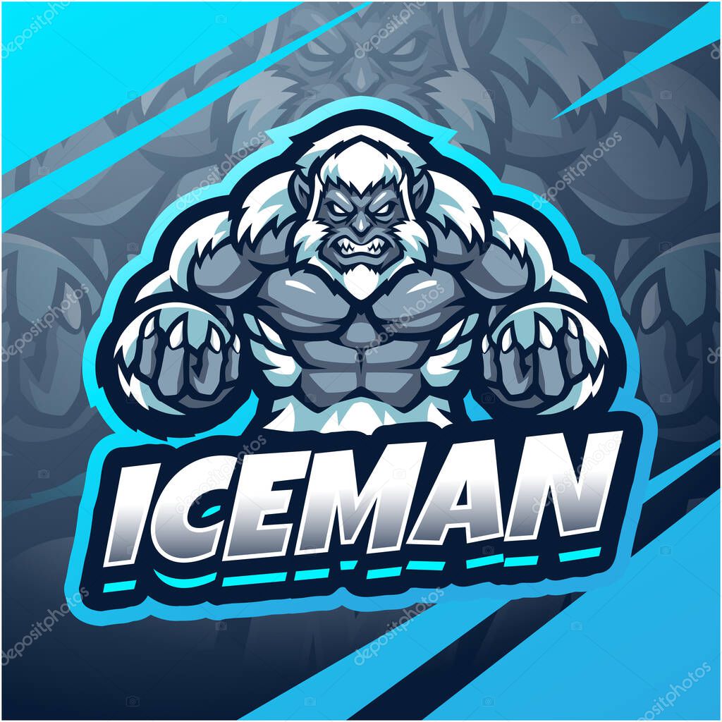 Iceman esport mascot logo design