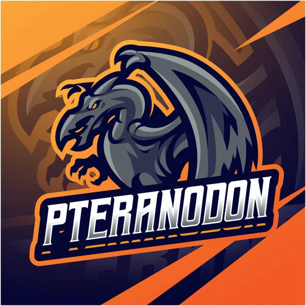 Pteranodon Esport Projekt Logo Maskotki — Wektor stockowy