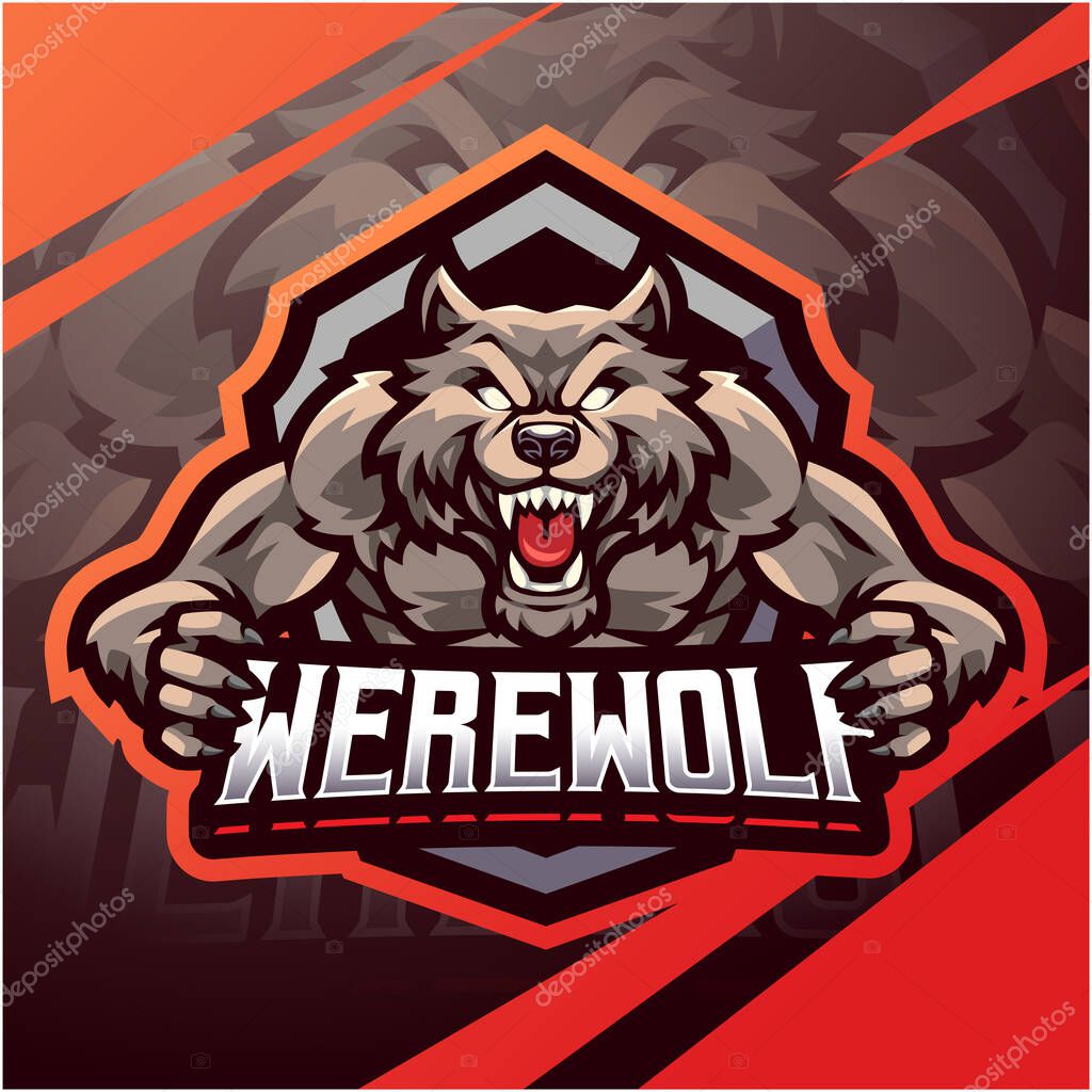 Werewolf esport mascot logo design