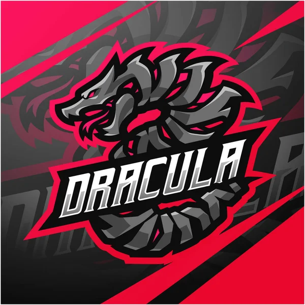 Dracula Serpiente Esport Mascota Logo Deign — Vector de stock