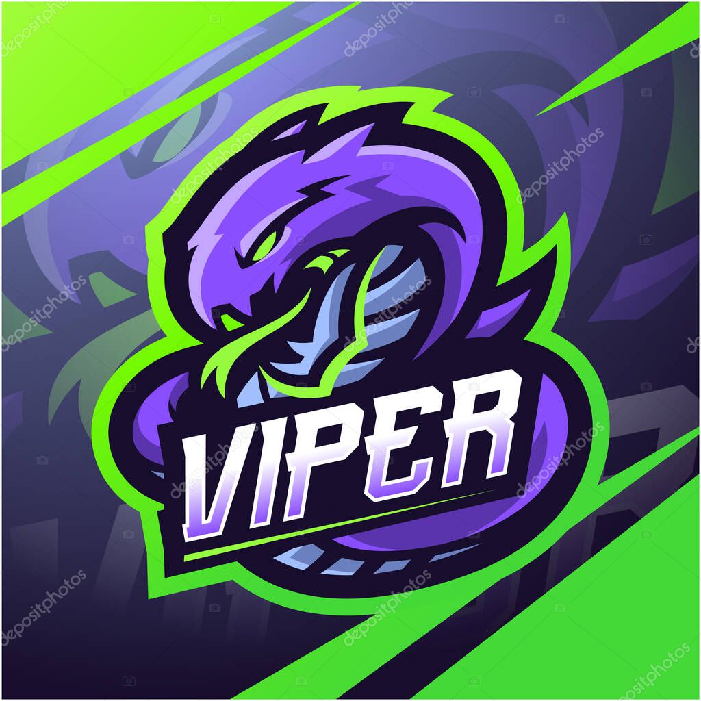 Viper snake mascot logo design