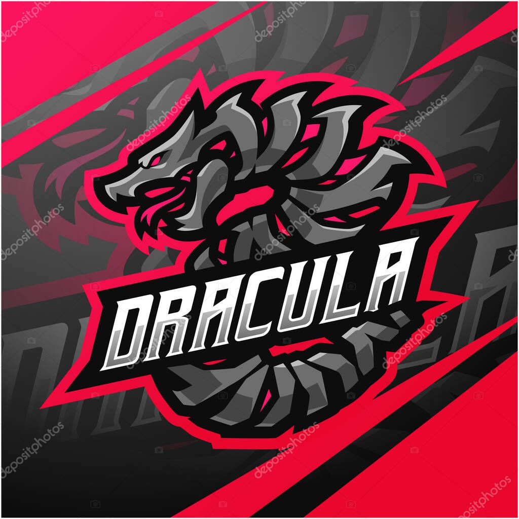 Dracula snake esport mascot logo deign