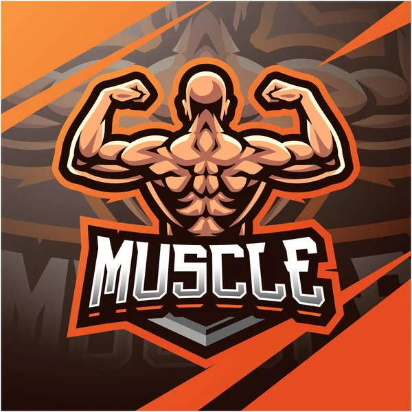 Diseño Del Logotipo Mascota Del Hombre Muscular — Vector de stock