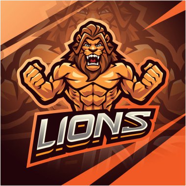 Aslan esport maskot logosu tasarımı