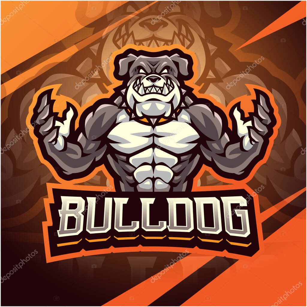 Bulldog fighter mascot logo design