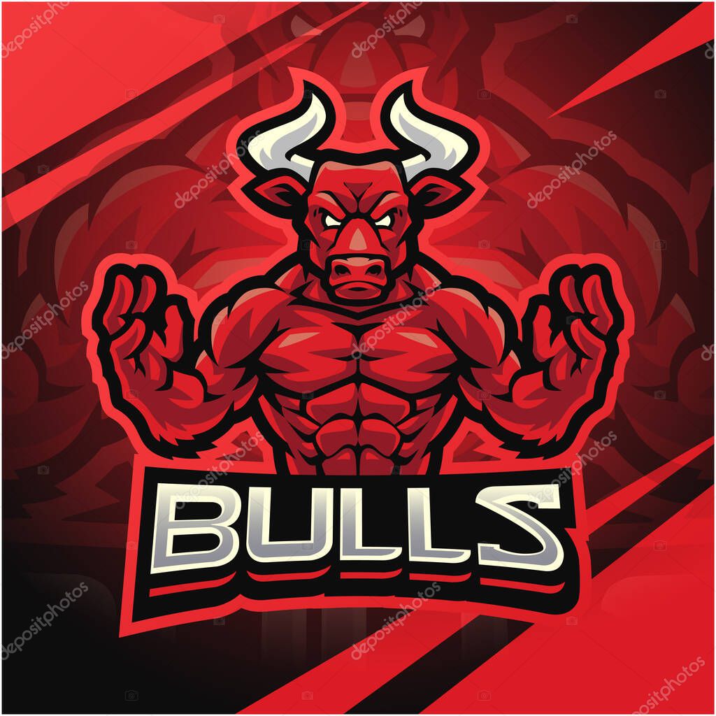 Bulls fighter mascot logo design