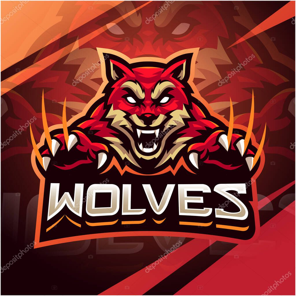 Wolves esport mascot logo design