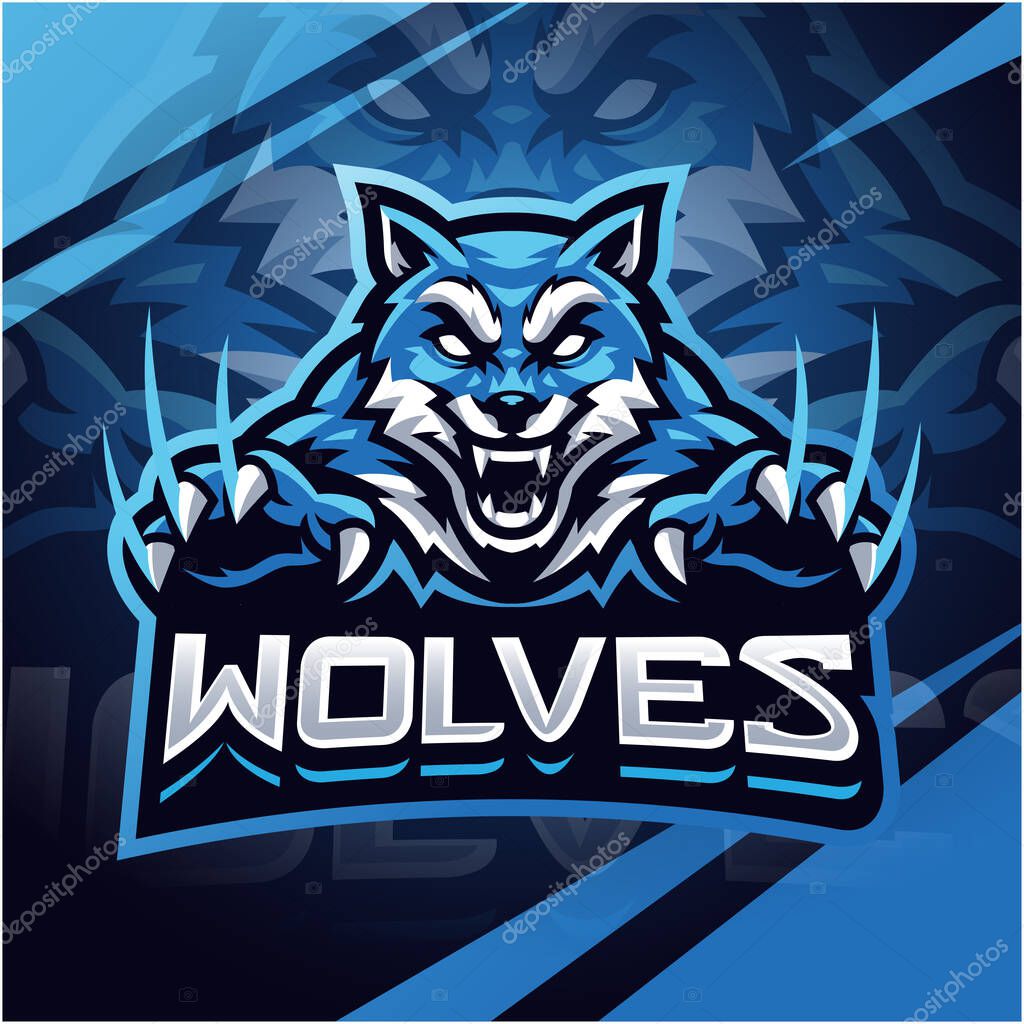 Wolves esport mascot logo design
