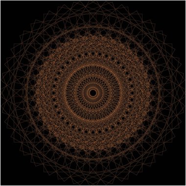 Çok karmaşık bir dikdörtgen turuncu çizgili spirograf..