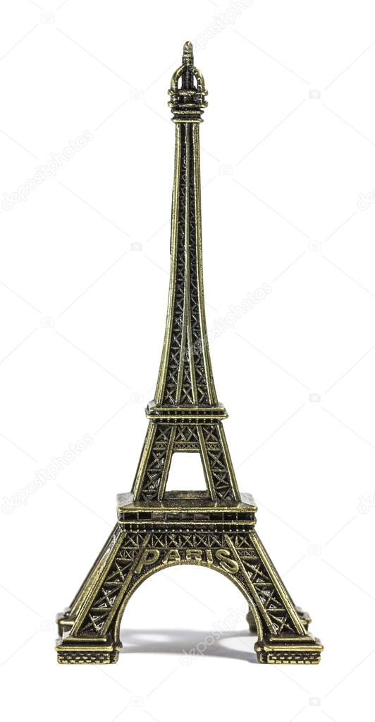 Eiffel tower souvenir, on white