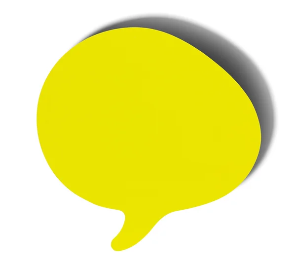 Bolle di discorso gialle nota appiccicosa di cartone animato e fumetti — Foto Stock