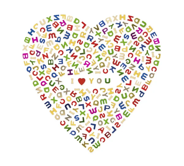 A big heart of letters — Stock Photo, Image