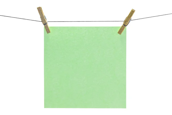 Düz yeşil kare yapışkan not — Stok fotoğraf