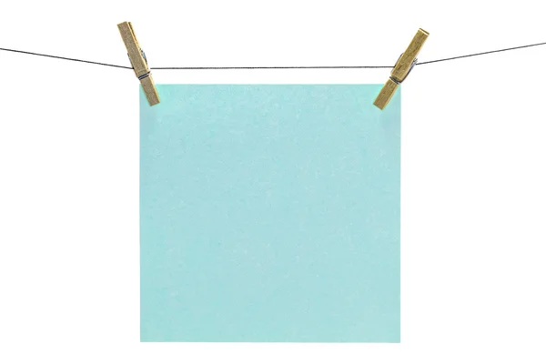 Flad aqua firkantet klæbrig note - Stock-foto