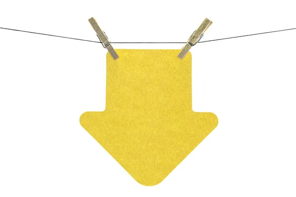Flecha amarilla plana nota adhesiva —  Fotos de Stock