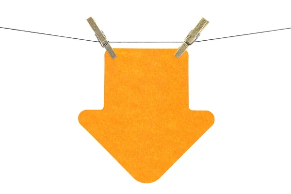フラット オレンジ色の矢印付箋 ストックフォト