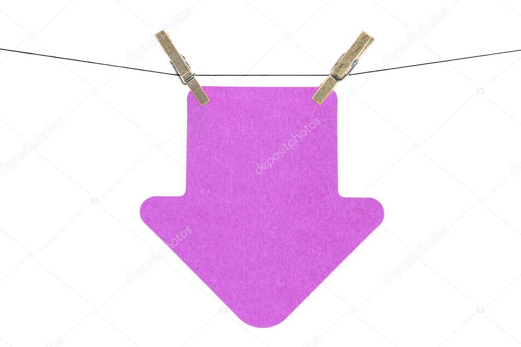Flat pink arrow sticky note