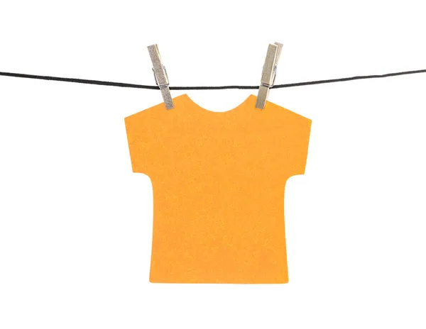Plano laranja T-shirt nota pegajosa — Fotografia de Stock