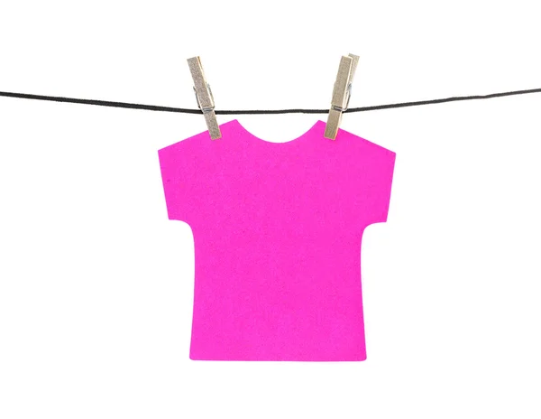 Camiseta plana rosa nota adhesiva —  Fotos de Stock