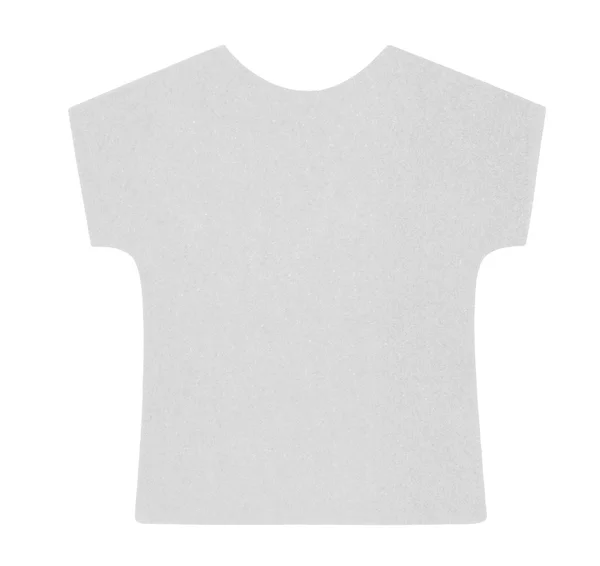 Plat grijs T-shirt-notitie, geïsoleerd op witte achtergrond — Stockfoto
