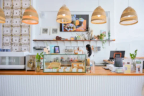 Coffee shop and bakery blurred background.