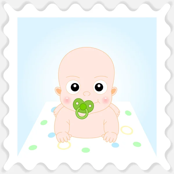 Cute Cartoon Baby Boy — Stock Vector