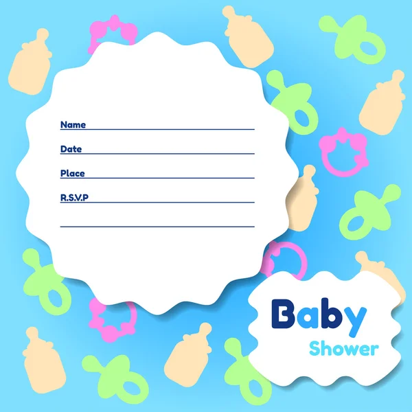 Baby Shower Card Template — Stock Vector