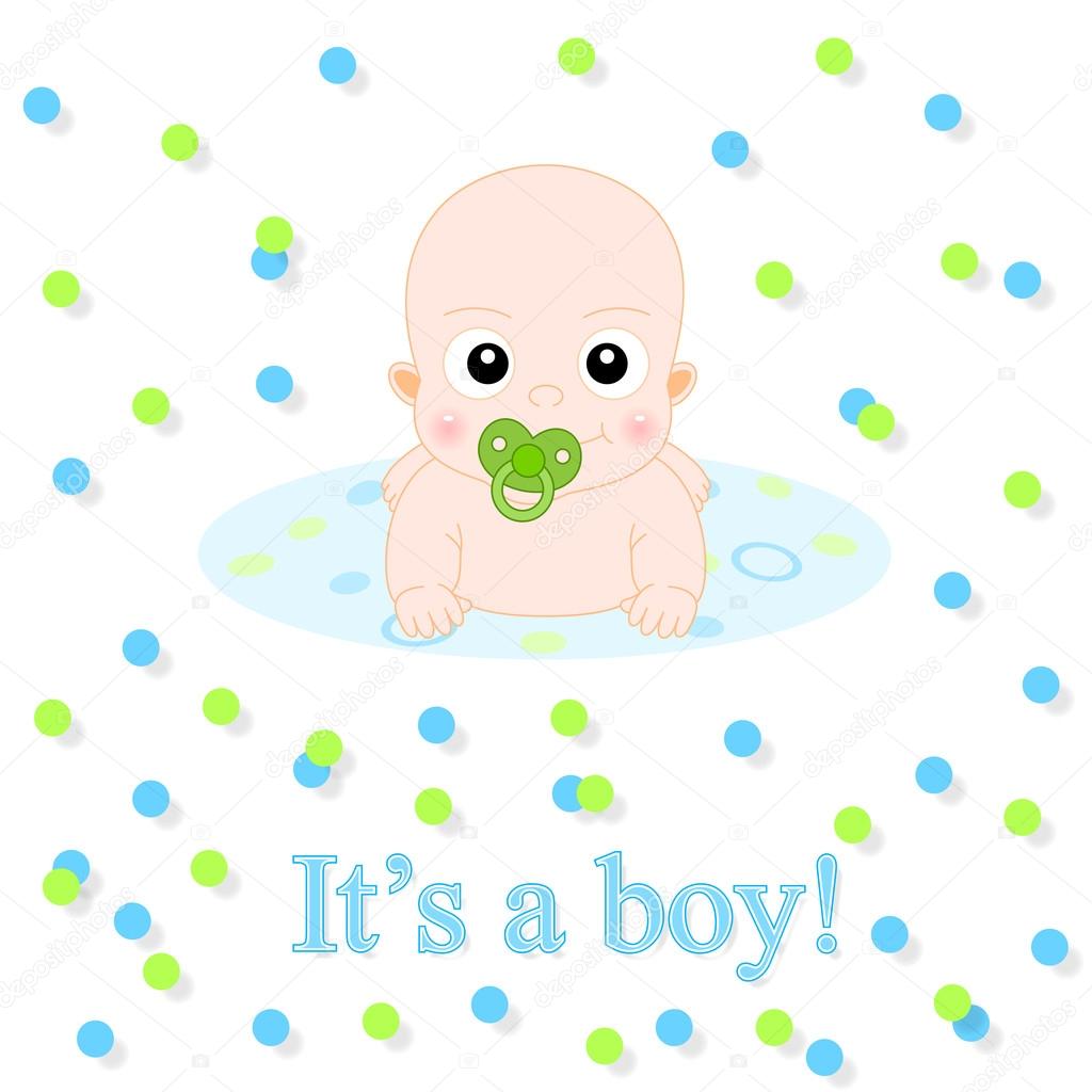 Baby Boy Announcement Card