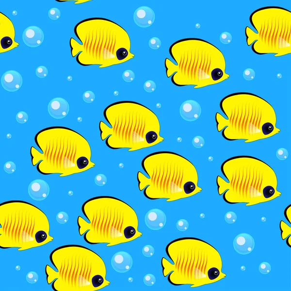 Ett stim av fiskar. Seamless mönster — Stock vektor