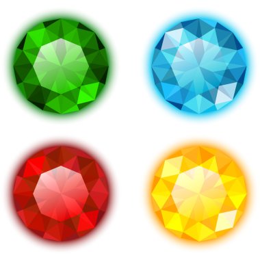 The Set of Four Colorful Gems clipart