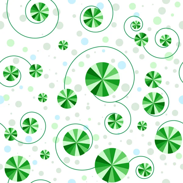 Seamless pattern with green circles — Stock Vector