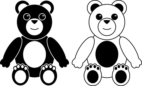 玩具熊的两个侧面影像 — 图库矢量图片