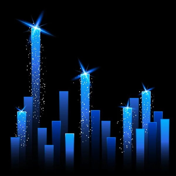 Vector Chart with Shining Stars — Stock Vector