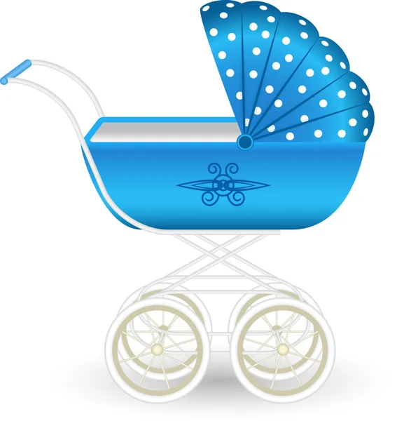 Blauer Kinderwagen — Stockvektor