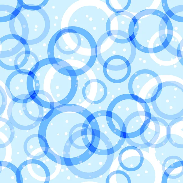 Motif sans couture avec des cercles bleus et blancs — Image vectorielle