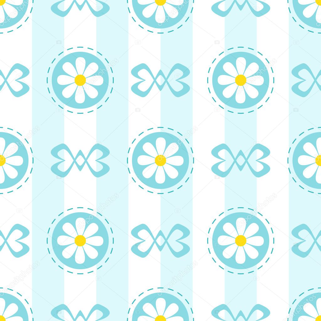 Pastel Seamless Pattern with Camomiles