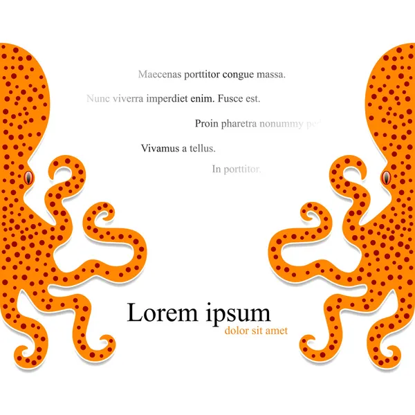 Background with Octopus for website or book cover etc — Stock Vector