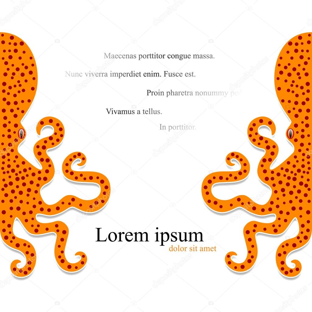 Background with Octopus for website or book cover etc