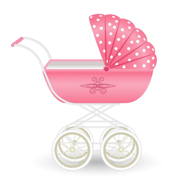 Süßer rosa Kinderwagen — Stockvektor