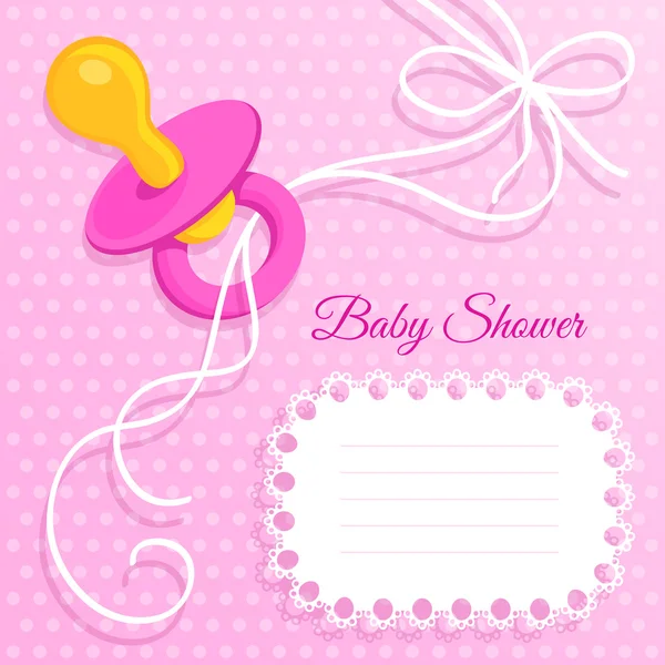 Pink Baby Shower card — Stock Vector